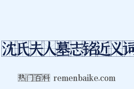 沈氏夫人墓志铭近义词是什么意思的图片